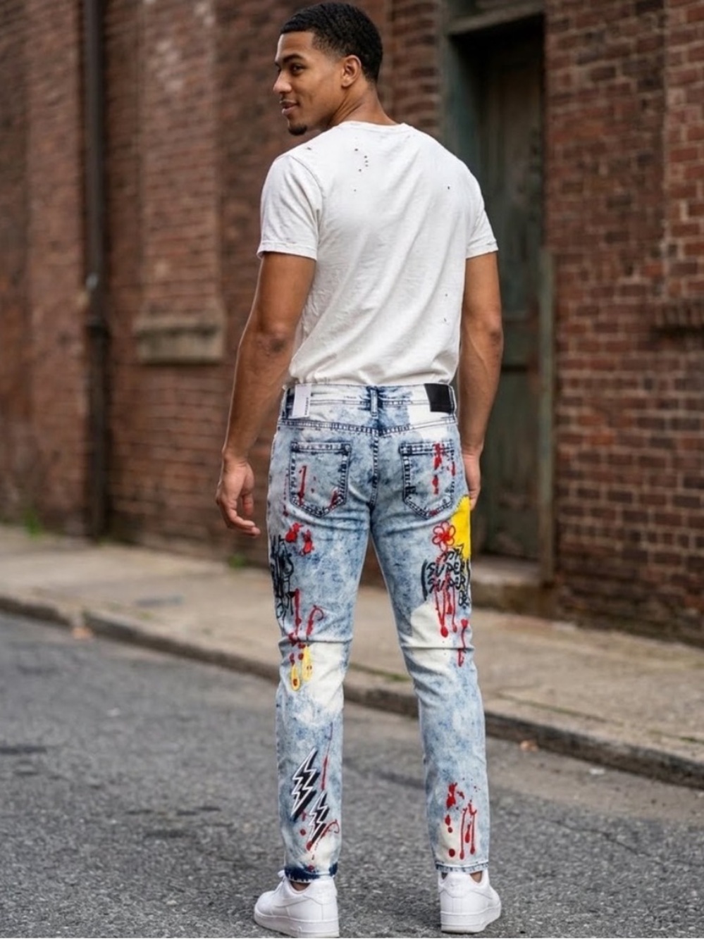 Rue21 Blue Artistic Denim with Graphic Accents - Picture 2 of 12